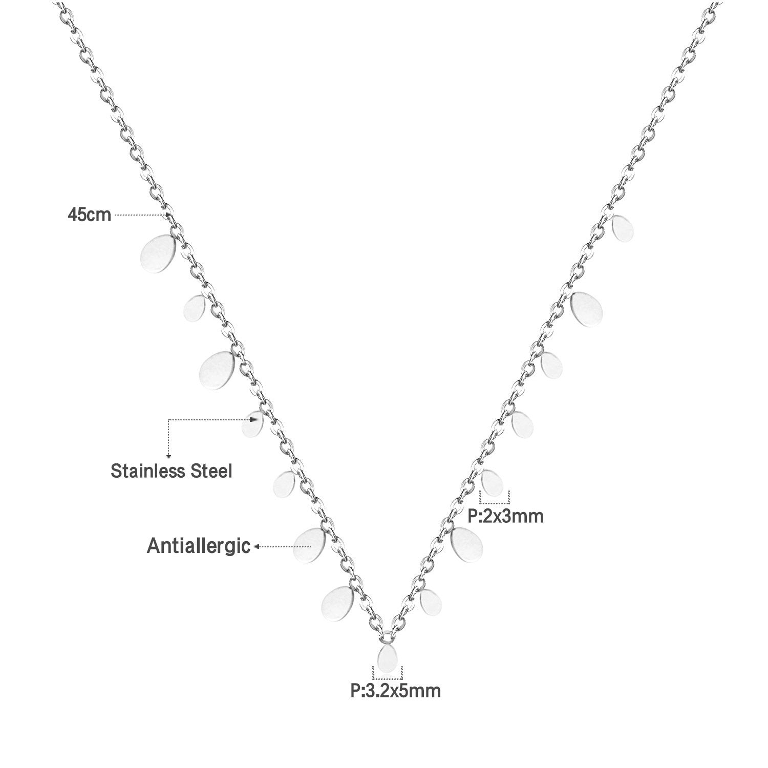 ASON New Stainless Steel Water Drop Shape Pendant Collier Bijoux Gold Color Choker Necklace Accessories Friend Gift Jewelry asonjewelry