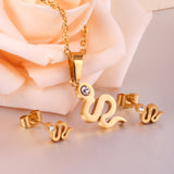 Vintage Zircon Necklace Earrings African Jewelry Sets Fashion Dangle Earrings Bridal Wedding Jewellery Sets