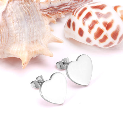 ASON Lover's Jewelry Gold Color Heart Earrings Stainless Steel Push Back Piercing Stud Earrings Ladies Accessories Party asonjewelry