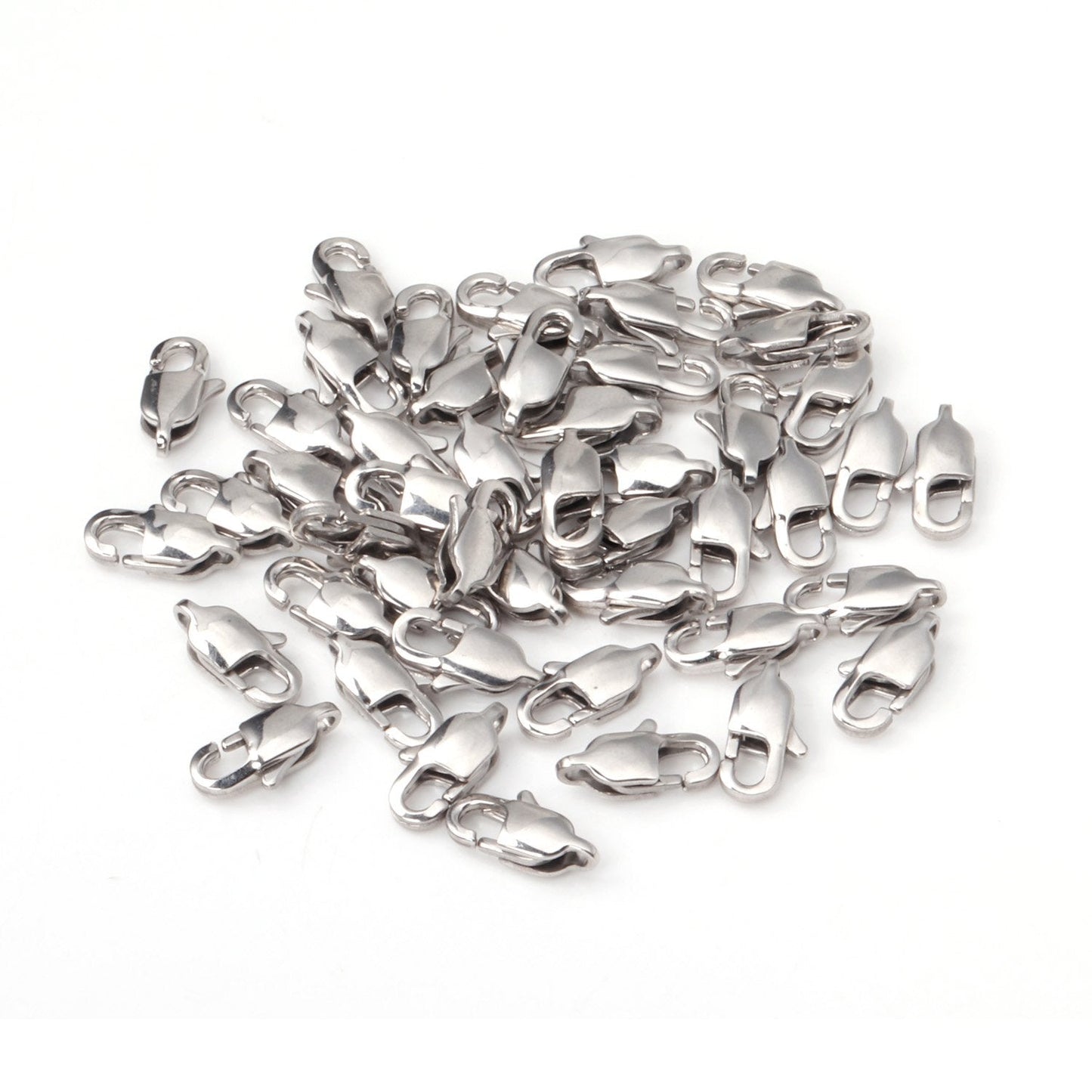 ASON 50/pcs Gold/Silver Color Stainless Steel Lobster Clasp for Necklace Bracelet Findings Connector DIY Jewelry Making Supplies asonjewelry