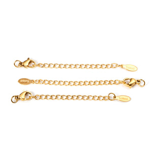 ASON 10pcs/lots Chain Connector With Lobster Clasp and Tag Extender Stainless Steel For Bracelet Necklace DIY Jewelry Accessory