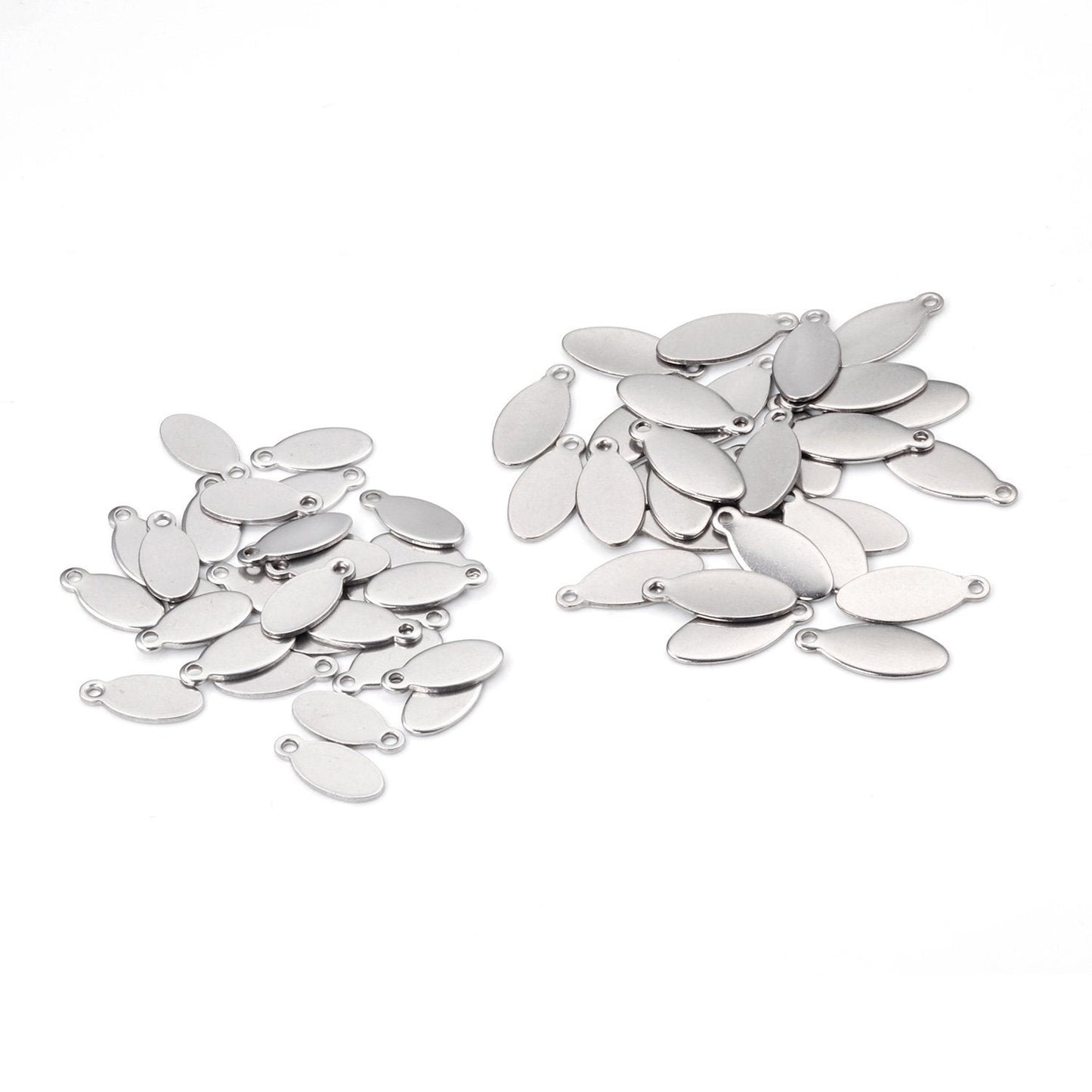 ASON 100pcs/lot Classic Stainless Steel Water Drop Pendants Charms Jewelry Accessories for Bracelet Anklet DIY Jewelry Making asonjewelry