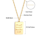 Necklace For Men Stainless Steel Letter Bar Geometry Pendant Necklace Women No Fade Link Chains Jewelry Wholesale