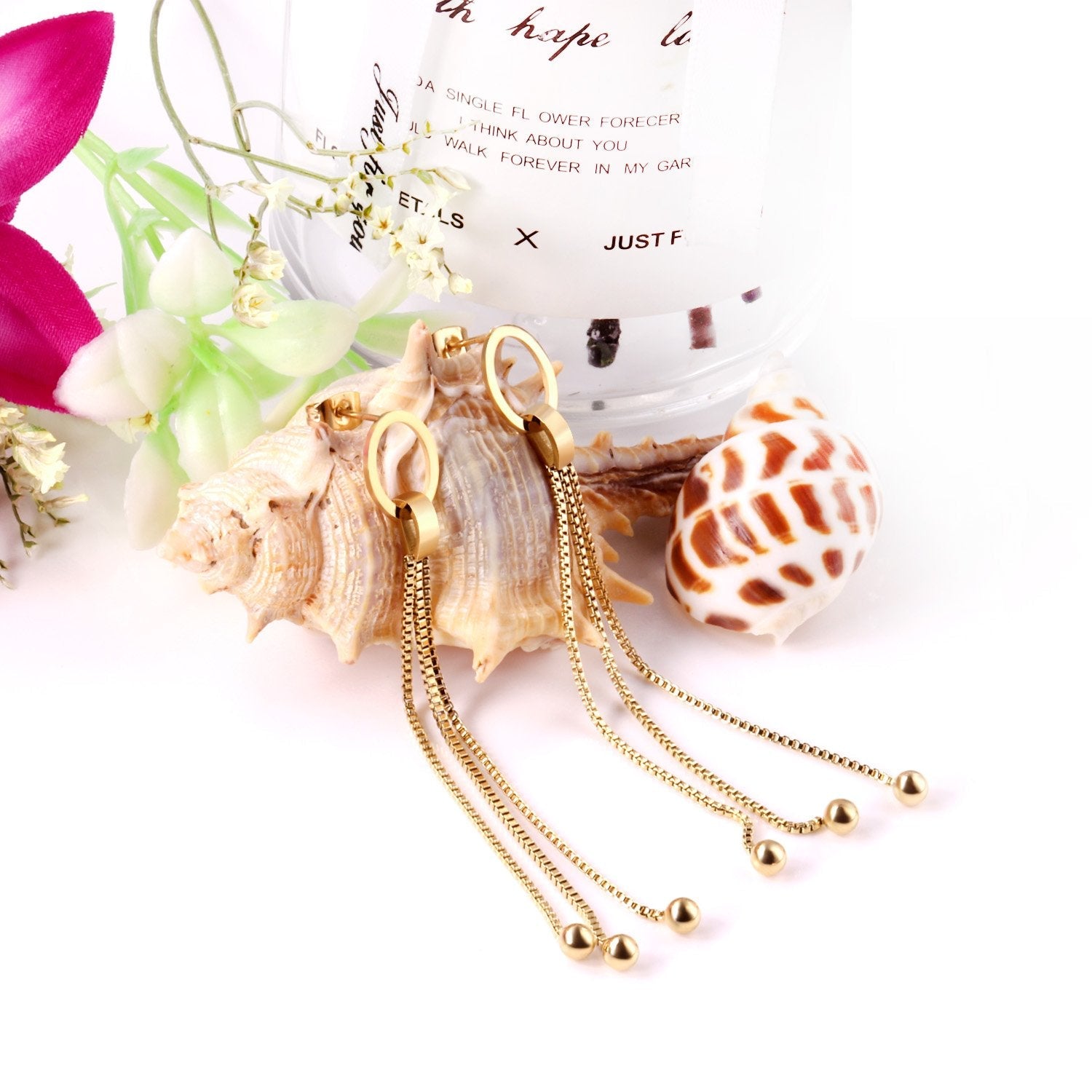 ASON Modern Statement Drop Earring with Steel Ball Tassel Dangle Earrings Stainless Steel Jewelry for Women Girl Party Gift asonjewelry