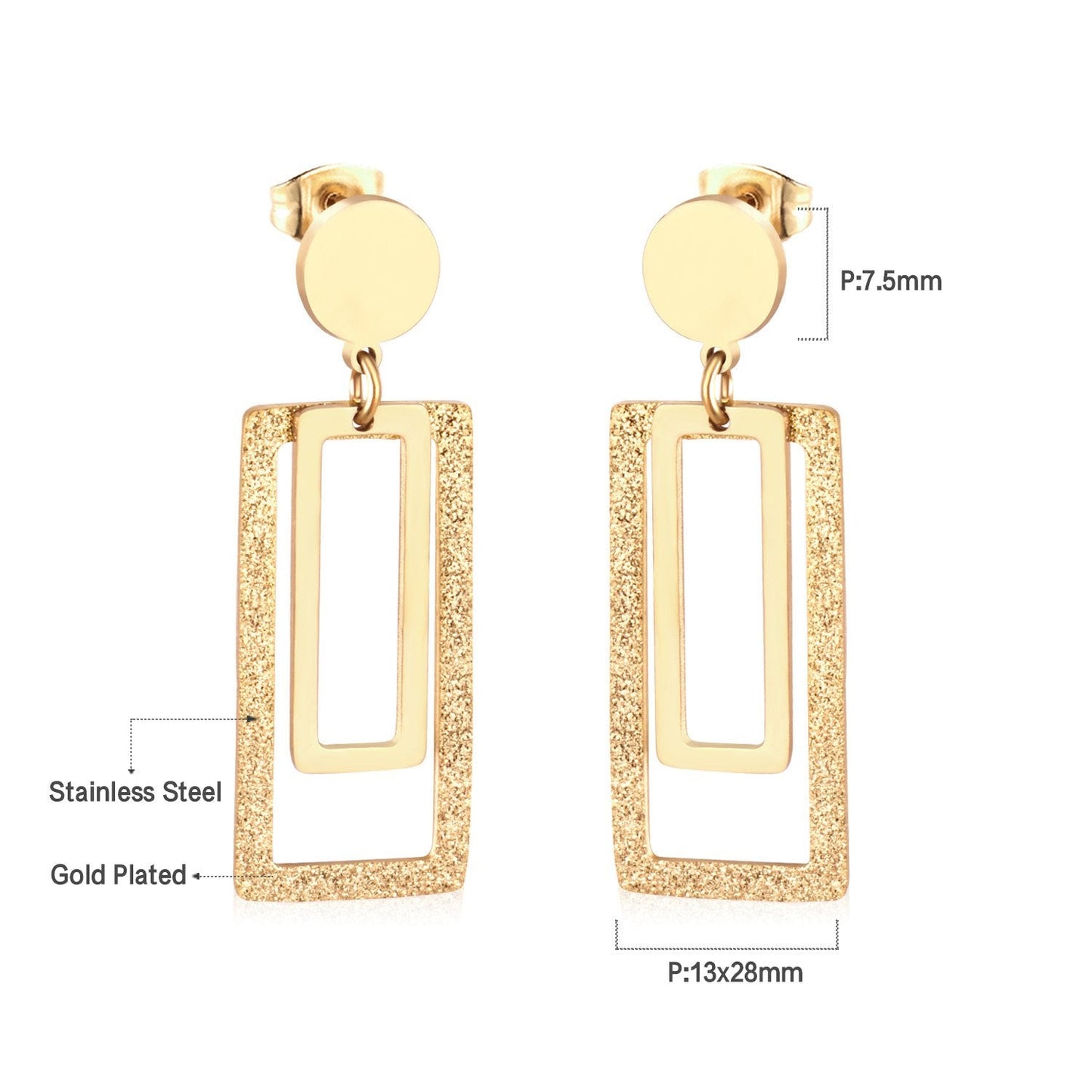 ASON Statement Long Tassel Geometry Dangle Piercing Drop Earrings Jewelry Stainless Steel For Women Accessories Wholesale asonjewelry