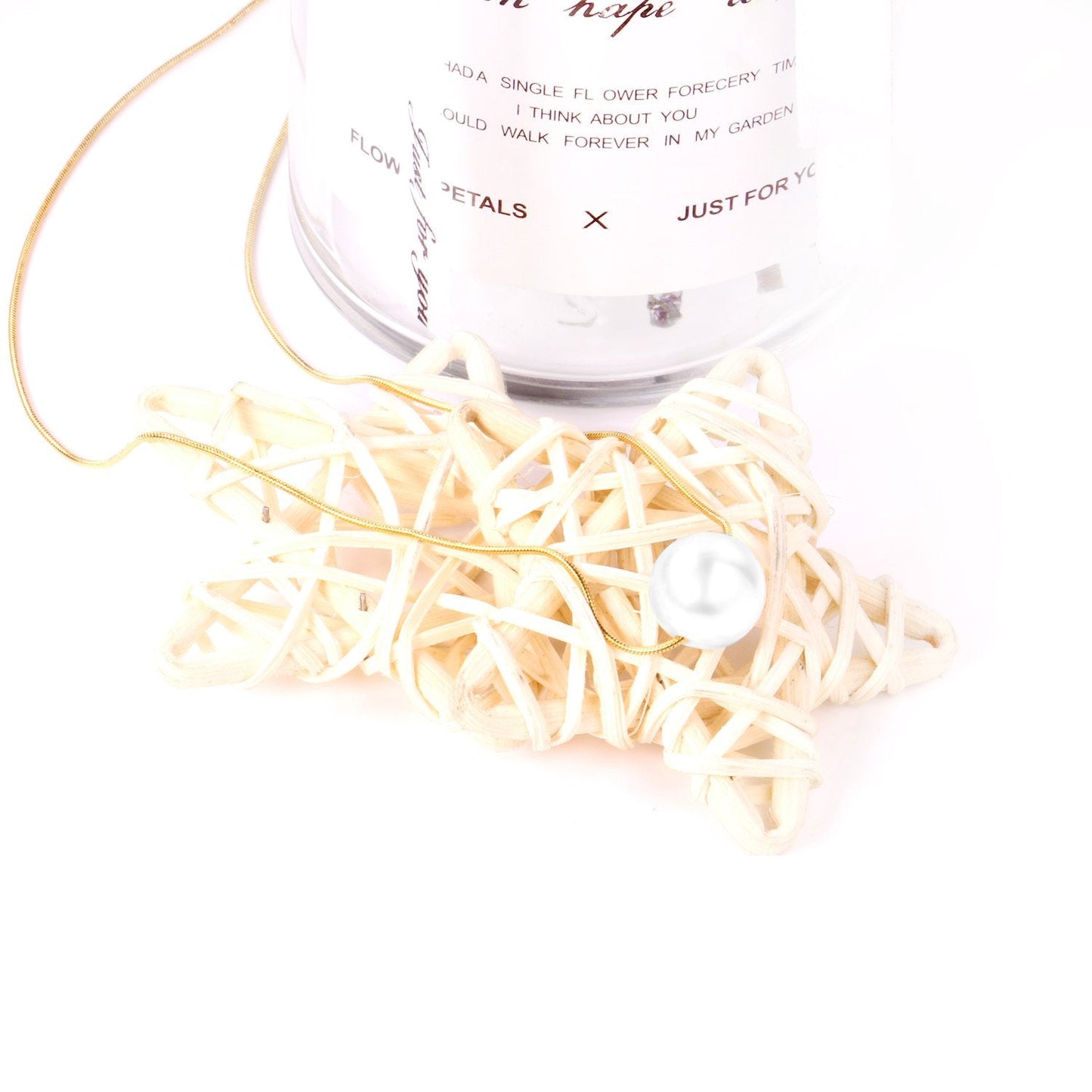 ASON Gold Color Imitation Pearl Pendant Necklace Stainless Steel Snake Chains Necklaces Simple Accessories Women/Girl Party asonjewelry