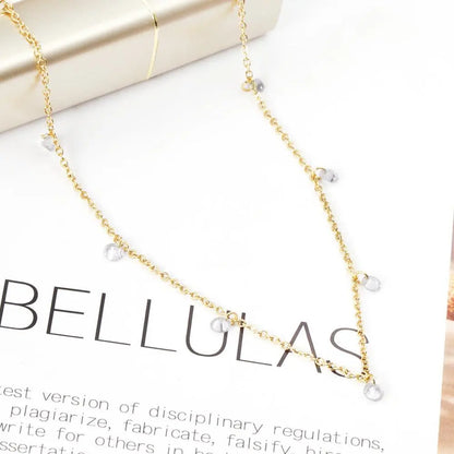 Crystal Pendant Stainless Steel Necklace Jewelry Women's Chains Necklaces Collars Accessories Party 2021 Hot bijoux asonjewelry