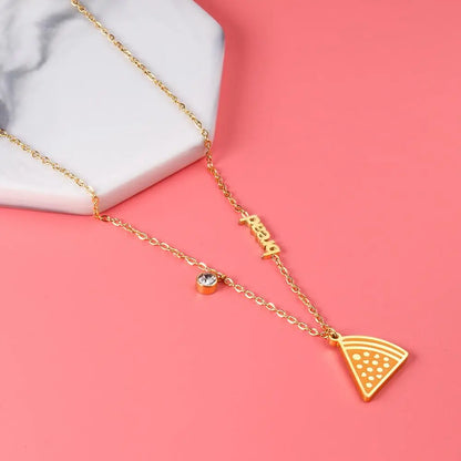 316L Stainless Steel Gold Bread Bus Vegetable Pendant Necklaces For Women With Free Chain Crystal Necklace collares asonjewelry