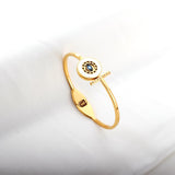 Pulseras Mujer Bangles For Women Stainless Steel Round Universe Blue Color Stainless Steel Cuff Bracelets Bangles Girl