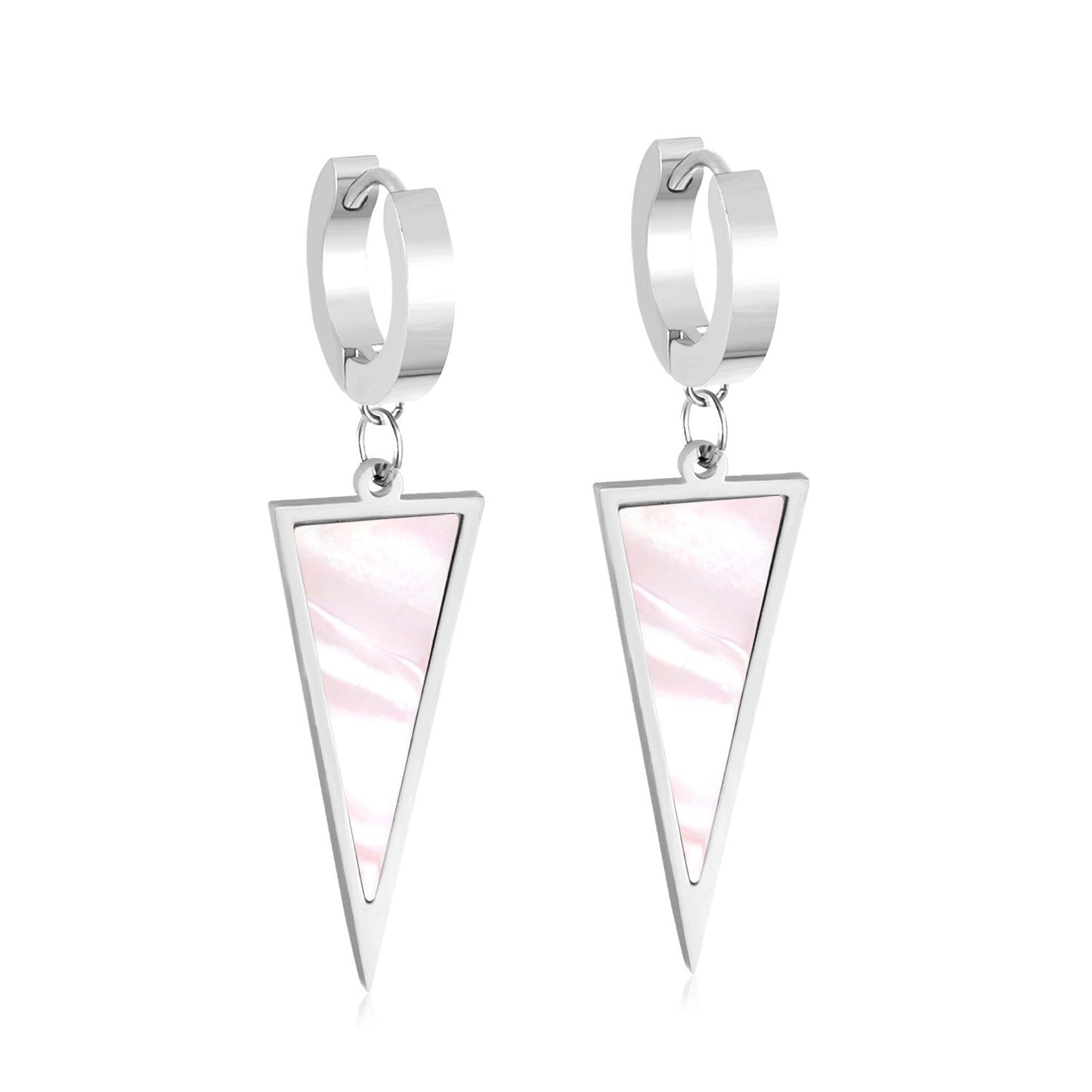 ASON Trendy Style Triangle Shell Drop Earrings for Women Stainless Steel Gold Color Hoop Jewelry Party Daily Wear Piercing asonjewelry