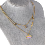 New Arrival Vegetable Food Cartoon Double Chain Pendant Necklace For Girls Fashion Chain Jewellry Necklace choker