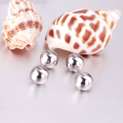 ASON 8mm Size Double Ball Screw Piercing Stud Earrings Gold Color Stainless Steel Women Men Anti-allergy Fashion Jewelry asonjewelry