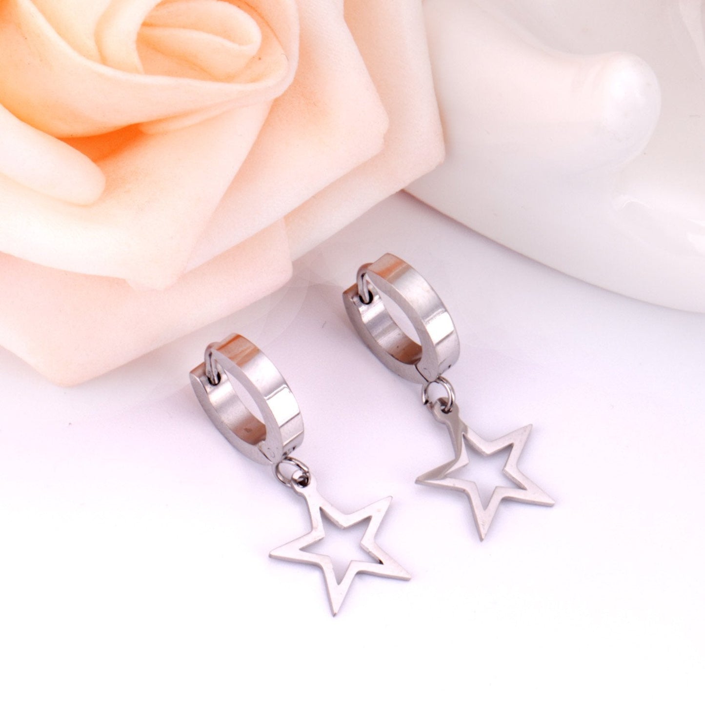 ASON Fashion 2022 Statement Drop Dangle Star Earrings for Women Stainless Steel Hanging Earring Set for Female Jewelry asonjewelry