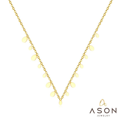 ASON New Stainless Steel Water Drop Shape Pendant Collier Bijoux Gold Color Choker Necklace Accessories Friend Gift Jewelry asonjewelry