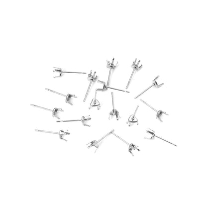 ASON 100pcs/lot Earrings Base 316L Stainless Steel Heart Earrings Making Crystal Bump Heart Earrings Base For DIY Jewelry Making asonjewelry