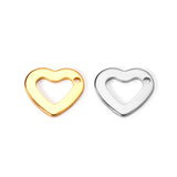 ASON 100 Pcs/Lots Heart Charm Hollow Out With Holes 316L Stainless Steel Pendant For Necklace Bracelet Jewelry Making Supplies