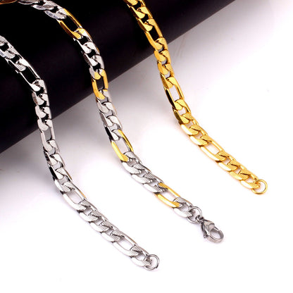 ASON 8mm Stainless Steel Chain Gold Color Cuban Link Bracelet Bangle for Men Women Party Gift Wholesale Fashion Jewelry asonjewelry
