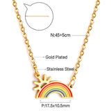 Collar con colgante de arcoíris para niñas, regalos de cumpleaños, joyería de la suerte de verano, collares coloridos con dijes de arcoíris para mujer 