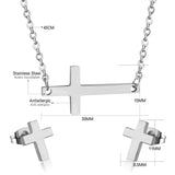 New Punk Jewelry Sets Stainless Steel Cross Necklace Gold Dubai Indian Earring Jewellery Sets For Women Accessories