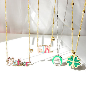 Brand Design 2022 Mother's Day For Mama Gifts Letter Pendant Necklace Girls Mother Matching Necklaces Cute Collier