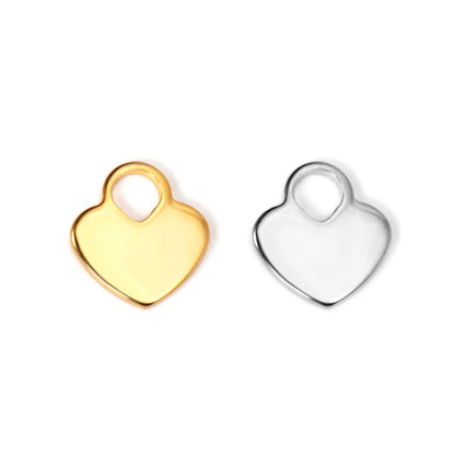 ASON 100pcs/lot Heart Pendant Stainless Steel Love Heart Pendant Gold Silver Color For Necklace Bracelet Jewelry Making Supplies asonjewelry