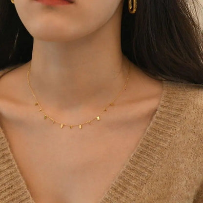 Bohemia Star Collier Elegant Stainless Steel Jewelry Flash Women's Chains Necklaces Office Lady Collars asonjewelry