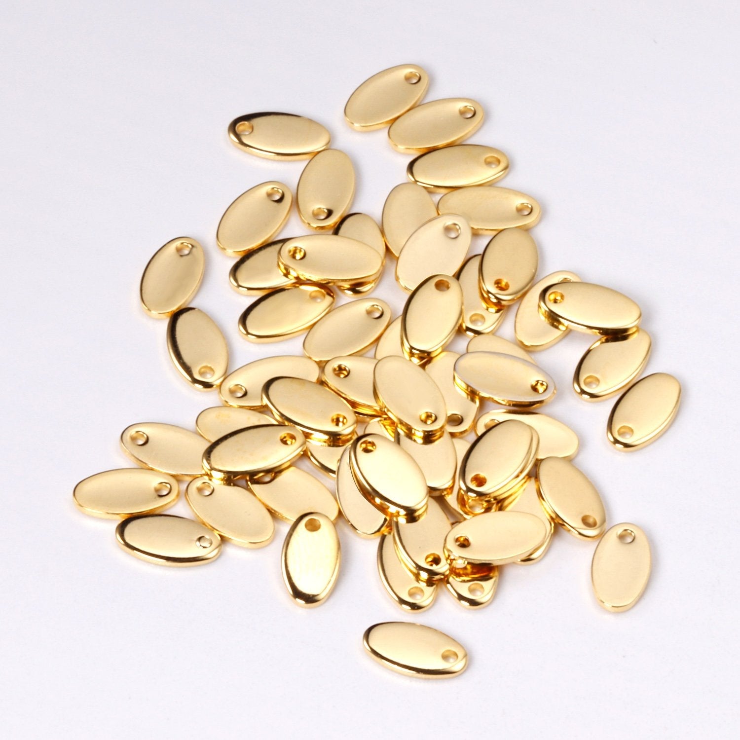 ASON 100pcs/lot Oval Pendant Chain Bracelet Tag Stainless Steel For Necklace Bracelet DIY Handmade Jewelry Making Supplies asonjewelry