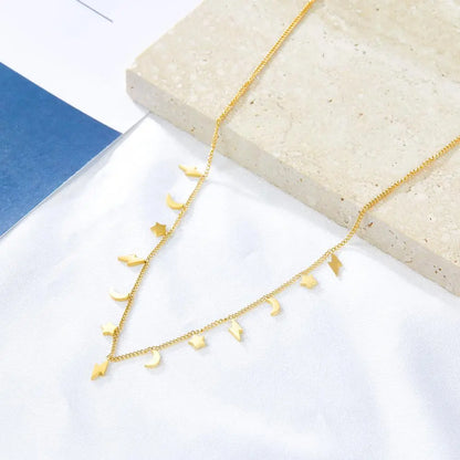 Stainless Steel Trendy Collier For Woman Beach Jewelry On Neck Gold Plated Vintage Romantic Boho Chain Necklaces asonjewelry