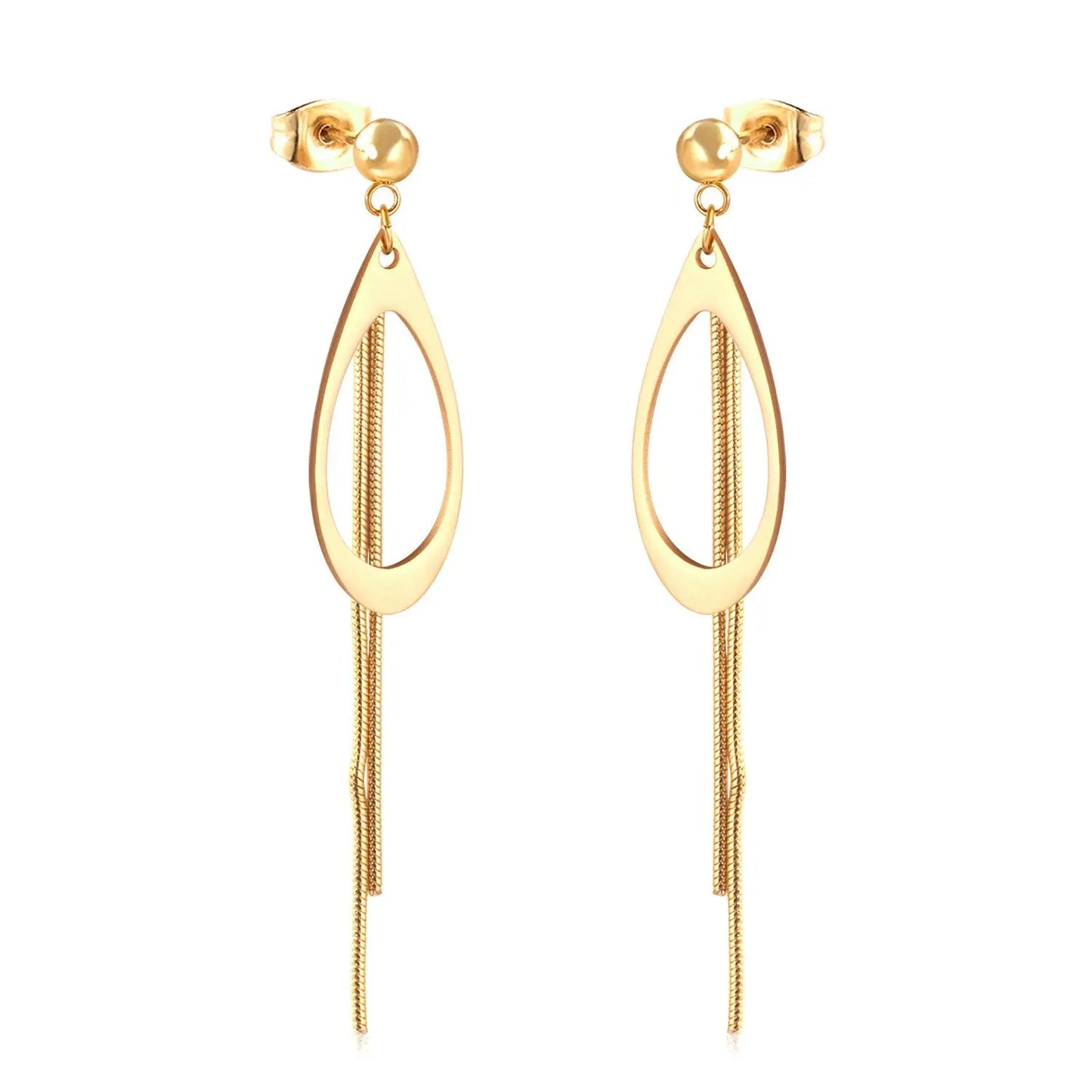 korean style Jewellery 2020 Water Drop Stainless Steel Jewelry Earring Set For Women aretes de mujer Brincos asonjewelry