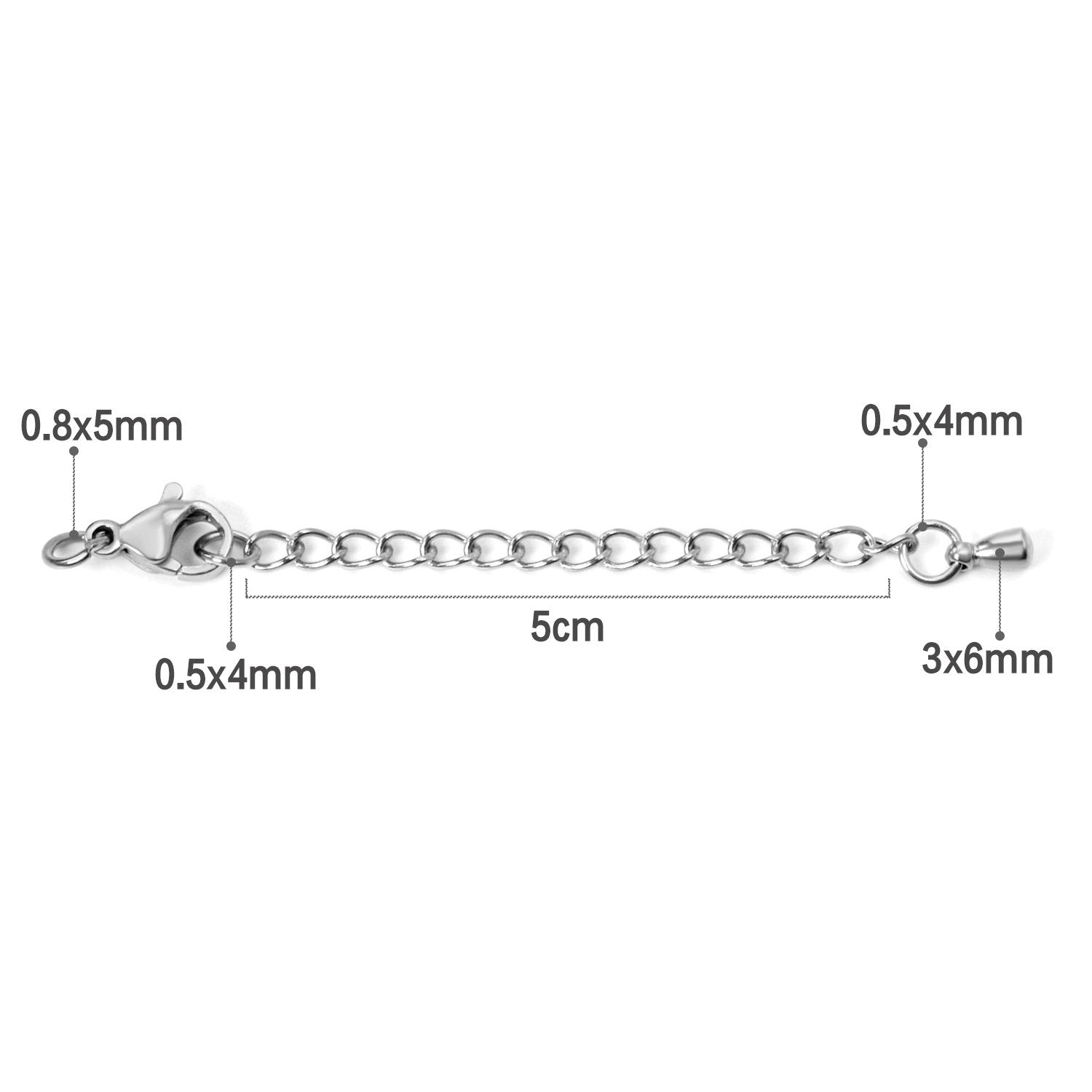 ASON 10pcs/lot Extended Extension Gold Tail Chain Stainless Steel Lobster Clasps Connector DIY Jewelry Making Bracelet Necklaces asonjewelry