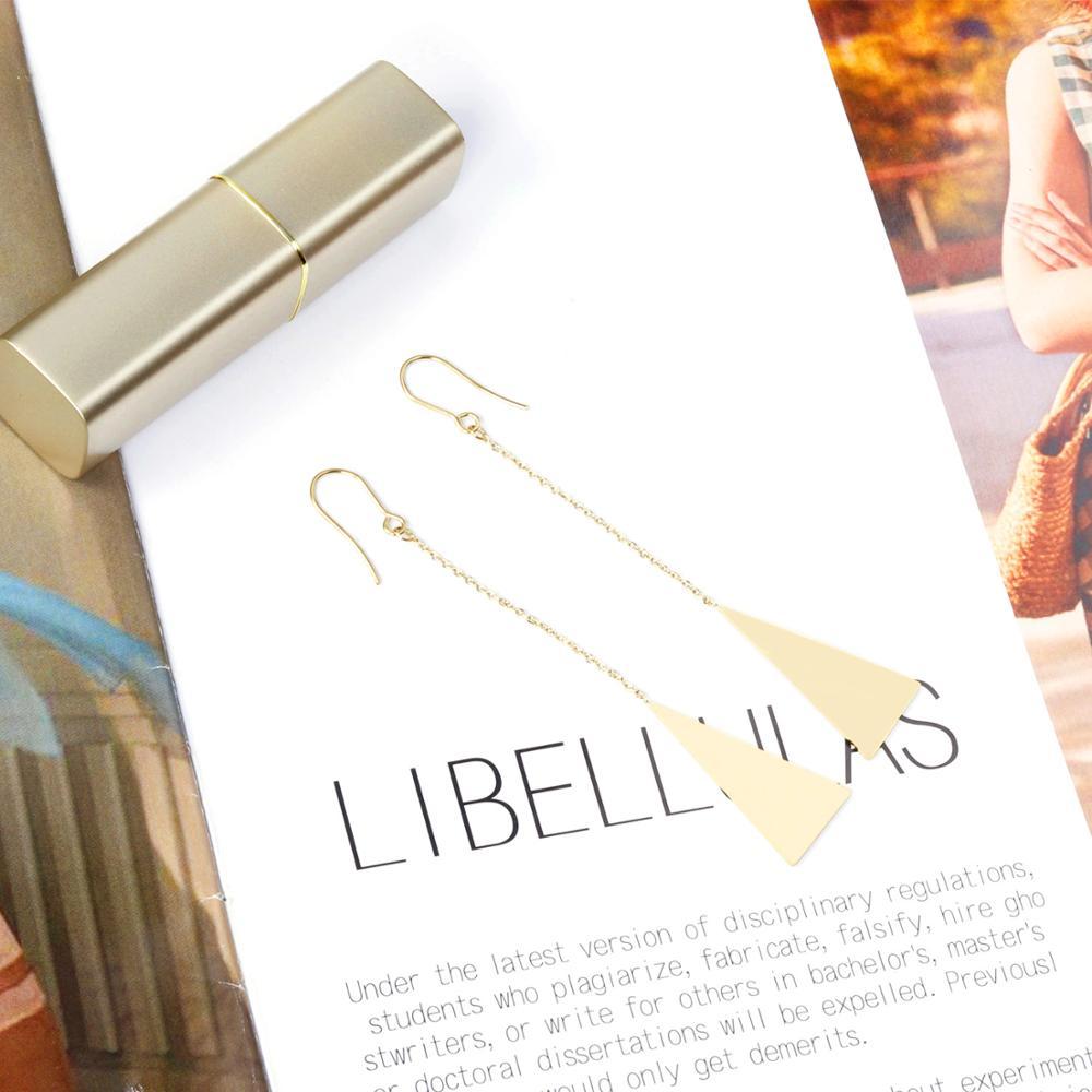 ASON Elegant Gold Color Drop Earrings Stainless Steel Triangle Pendant Dangle Earrings for Women Gift Party Jewelry asonjewelry