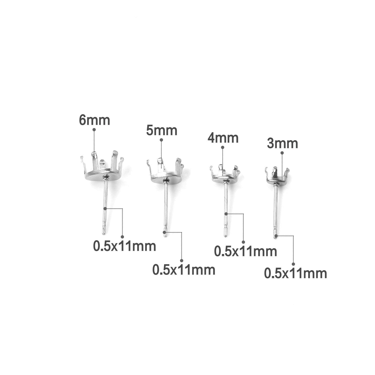 ASON 100pcs/lot Earring Base 316L Stainless Steel  Water Drop Claw Earrings Making For DIY Jewelry Making Jewelry Accessories asonjewelry