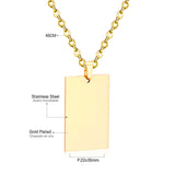 Gold Choker Religion Stainless Steel Round/Square/Rectangle Pendant Necklace For Men/Women Chain Necklace Blank Tag
