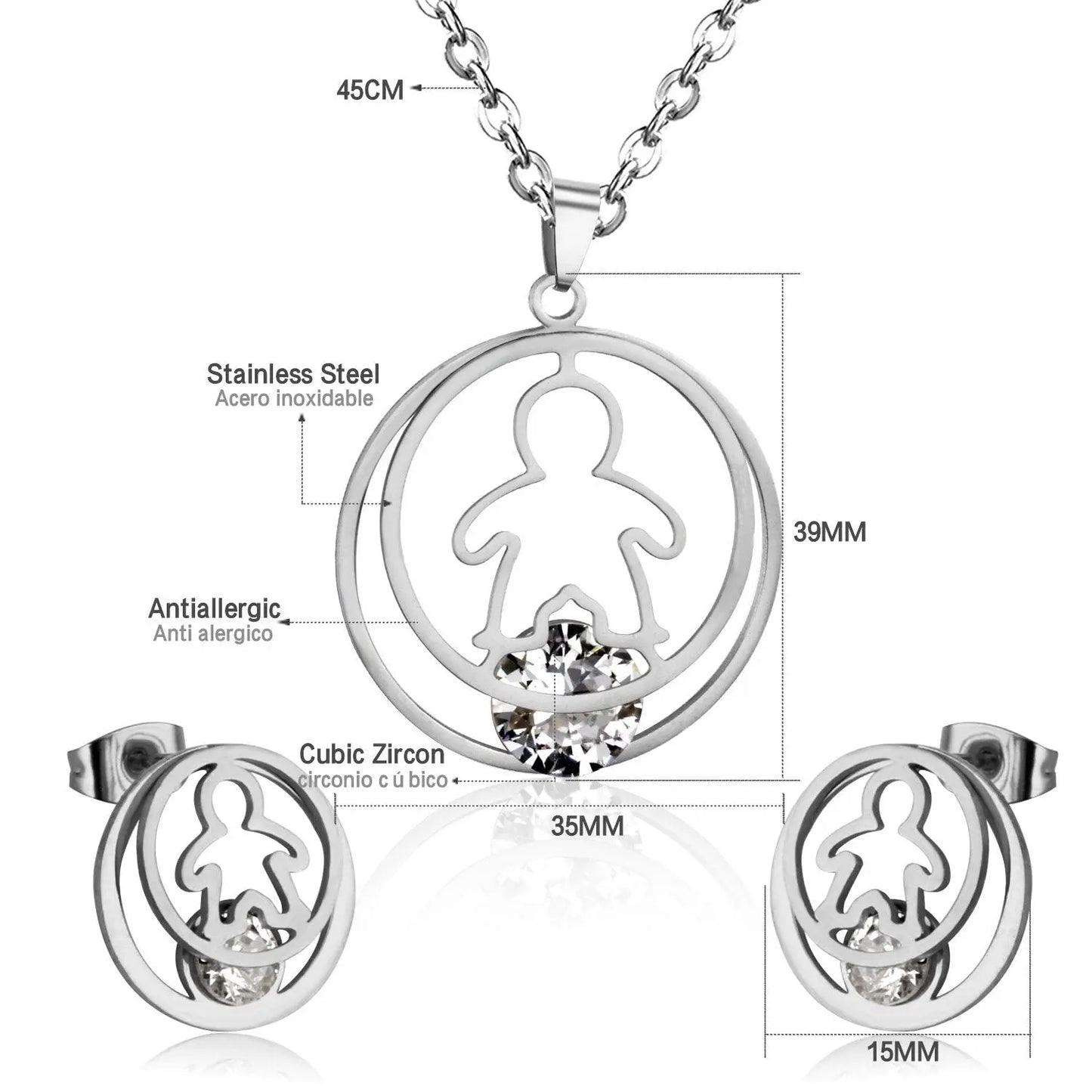 Fashion Gold Necklace Earring Jewellery Set Stainless SteelCrystal Wedding Bridal Dubai Jewelry Set For Girl Women asonjewelry