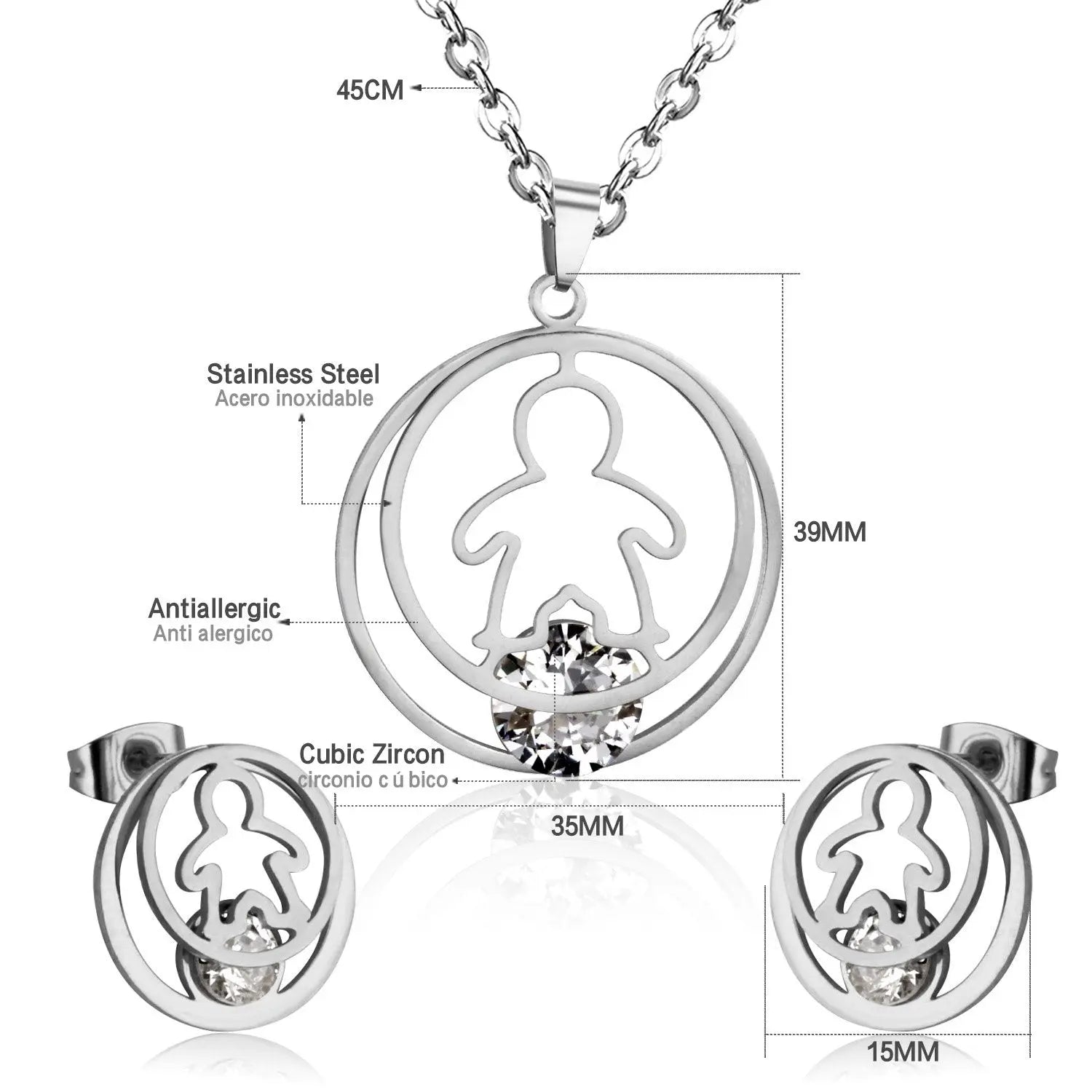 Fashion Gold Necklace Earring Jewellery Set Stainless SteelCrystal Wedding Bridal Dubai Jewelry Set For Girl Women asonjewelry