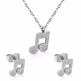 Popular Jewelry Sets Musician Symbol Stainless Steel Gold Dubai Indian Jewelry Sets For Girls Women Jewellery Set