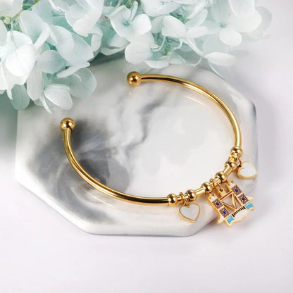 Love Country Bangles With Cute Pattern Charms Statement Customize Bangles For Girls Women Designer Jewelry Bracelet asonjewelry