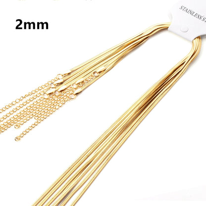 ASON Long Necklace 2022 Collier Female Stainless Steel 2mm Gold Silver Color Trendy Style Snake Extender Chains Necklace Gift asonjewelry