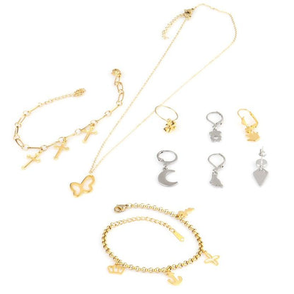 ASON 100Pcs/Lots Perforated Star Charm Moon Butterfly Heart  Flower Leaf Cross Pendant For DIY Necklace Bracelet Jewelry Making asonjewelry