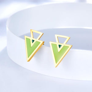 Pendientes geométricos acrílicos de nuevo diseño, Pendientes triangulares verdes, cuadrados, azules, amarillos, forma redonda, exquisitos Pendientes a la moda 