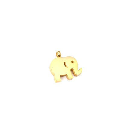ASON 10pcs/Lot 12.5x9.5mm Gold Pendant Charms Stainless Steel Elephant For Necklace Bracelets DIY Jewelry Accessories Supplies asonjewelry
