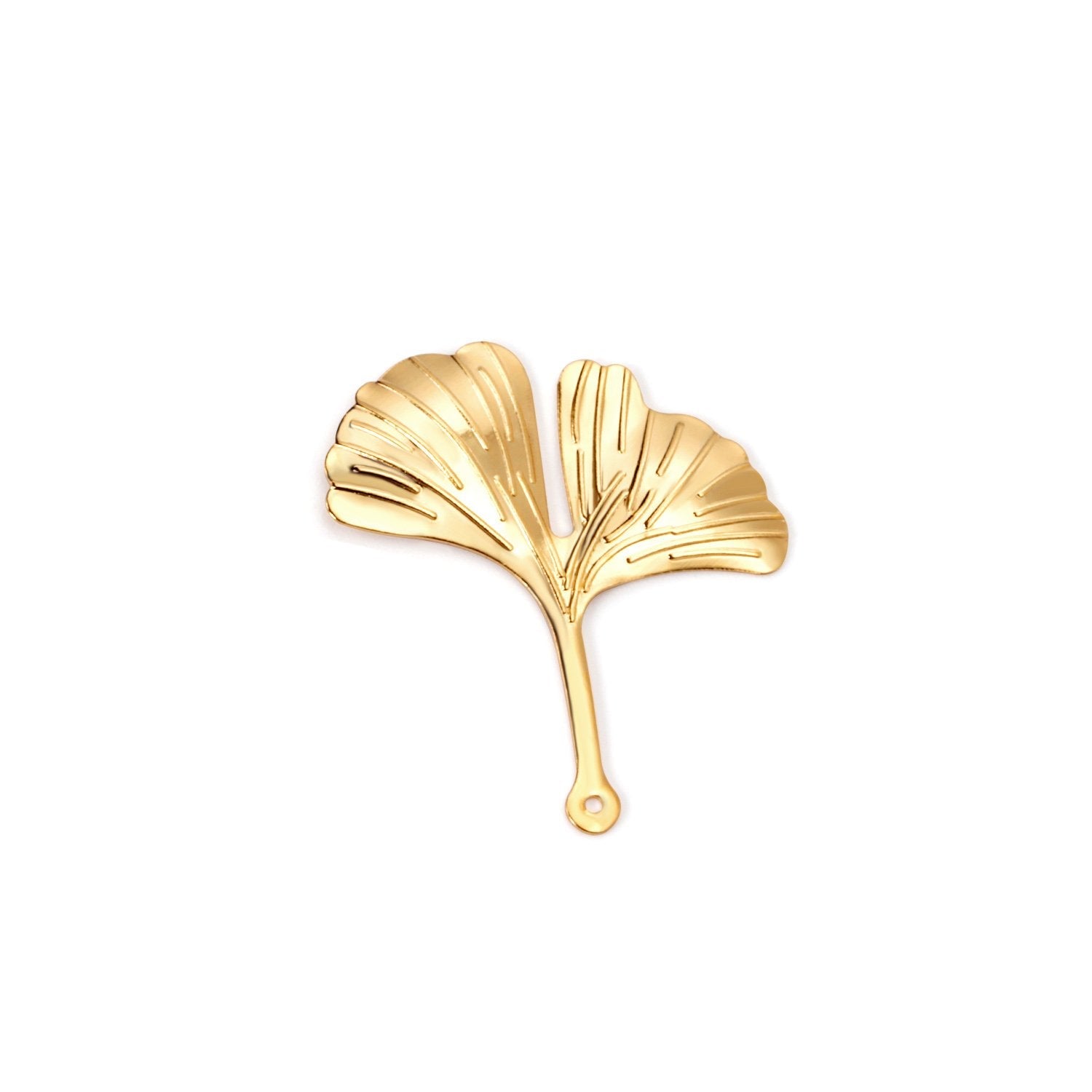 ASON 100 Pcs/Lots Ginkgo Biloba Charms Leaf Pendant Gold 316L Stainless Steel For Necklace DRY Handmade Jewelry Making Supplies asonjewelry