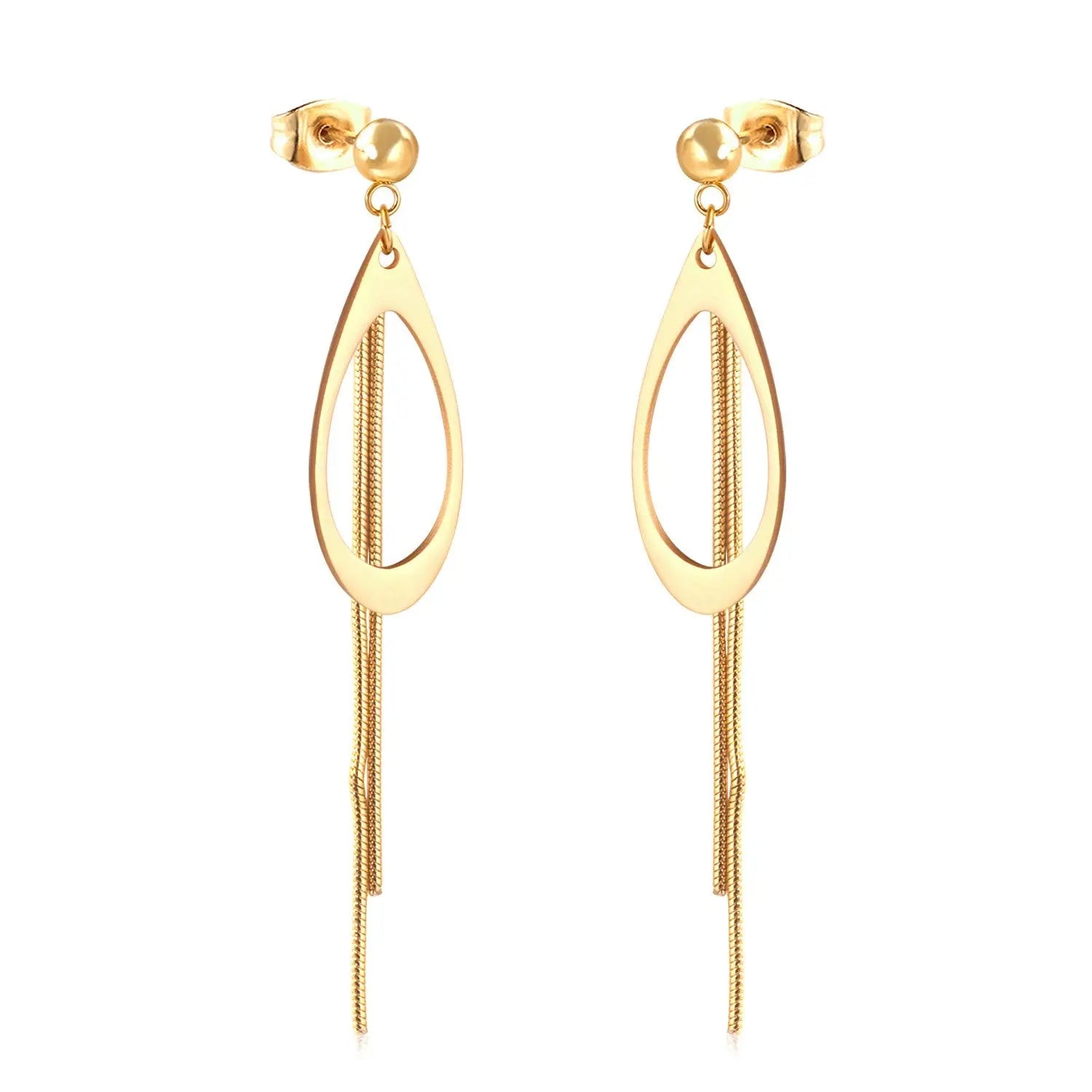 korean style Jewellery 2020 Water Drop Stainless Steel Jewelry Earring Set For Women aretes de mujer Brincos asonjewelry