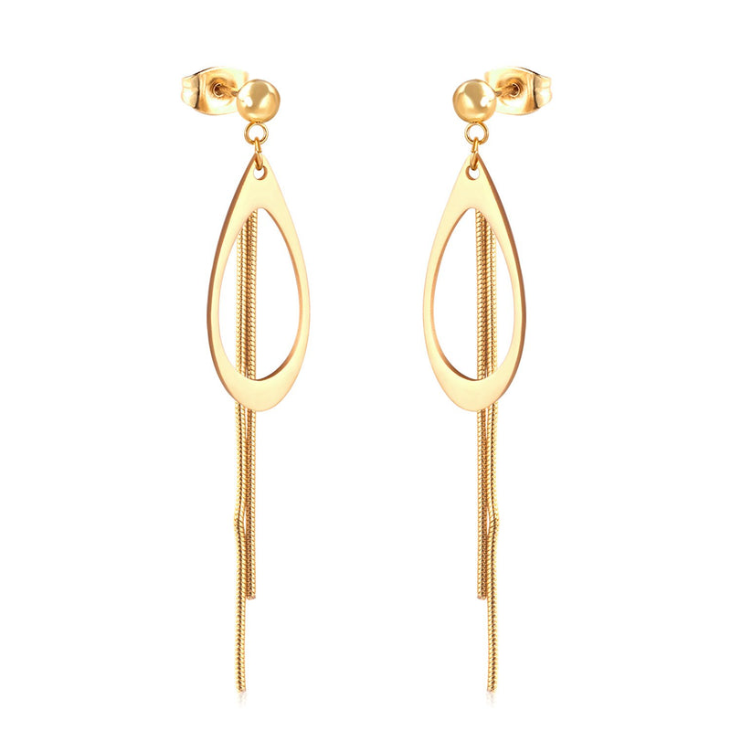 korean style Jewellery 2020 Water Drop Stainless Steel Jewelry Earring Set For Women aretes de mujer Brincos