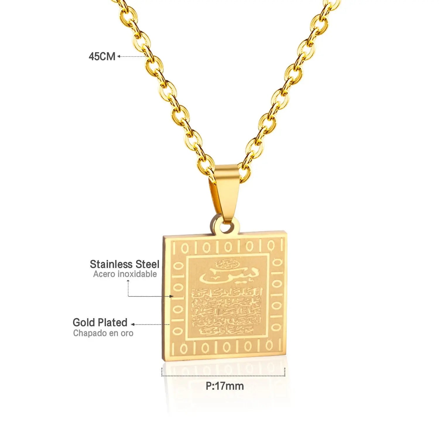 Religious Gold Color Scripture Necklace Stainless Steel Jesus Bible Crucifix Pendant Necklace For Christian Jewelry asonjewelry