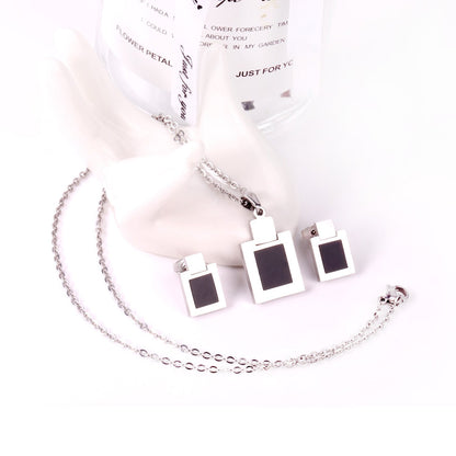 ASON Necklace Earring Sets Stainless Steel Black Shell Pendant Necklace Bijoux Children Jewelry For Girl Earrings Party asonjewelry