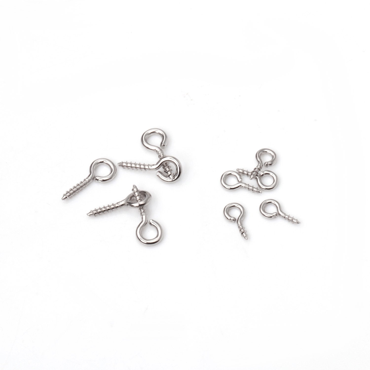 ASON 100pcs/Lot Stainless Steel Small Screw Eye Pin Mini Eyelets Threaded Hook for DIY Jewelry Making Beads Pendant Supplies asonjewelry