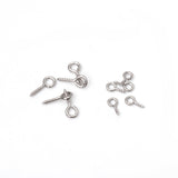 ASON 100pcs/Lot Stainless Steel Small Screw Eye Pin Mini Eyelets Threaded Hook for DIY Jewelry Making Beads Pendant Supplies
