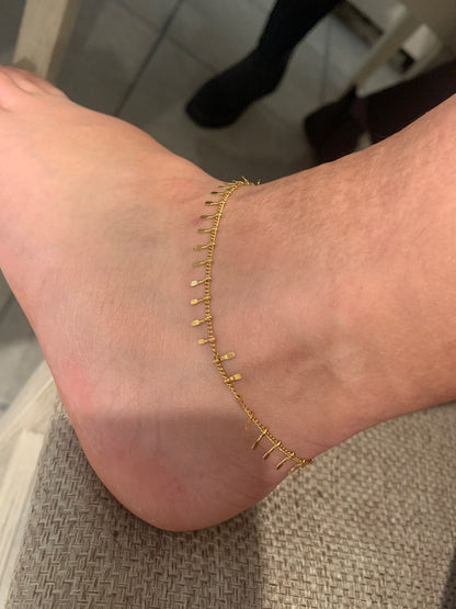 ASON Tassel Accessories Chains Simple Fashion Anklet Gold Color Stainless Steel For Women Summer Beach On Foot Jewelry asonjewelry