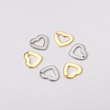 ASON 100 Pcs/Lots Heart Charm Hollow Out With Holes 316L Stainless Steel Pendant For Necklace Bracelet Jewelry Making Supplies